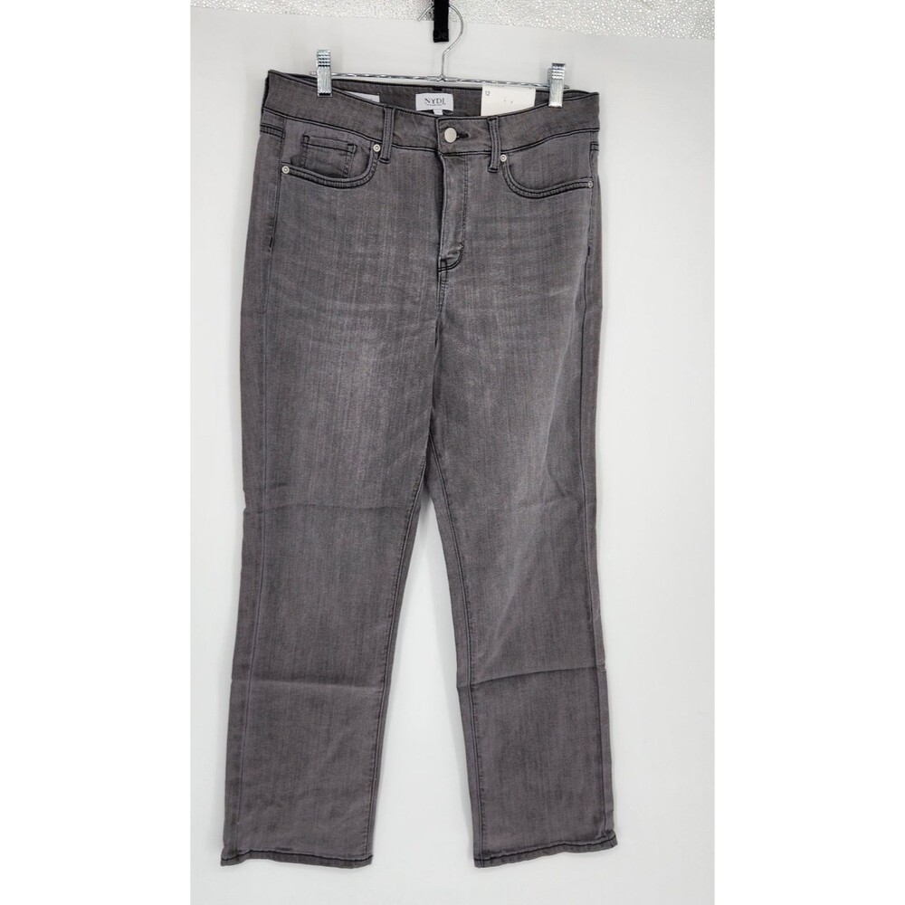 NYDJ‎ Women's Gray Size 12 Sure Stretch Denim Straight Leg Jeans NWT